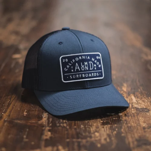Navy Almond Trucker Hat -Surf Drift Shop Almond Navy Trucker web