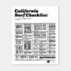 California Surf Check <br />16" X 20" Poster -Surf Drift Shop surf checklist poster
